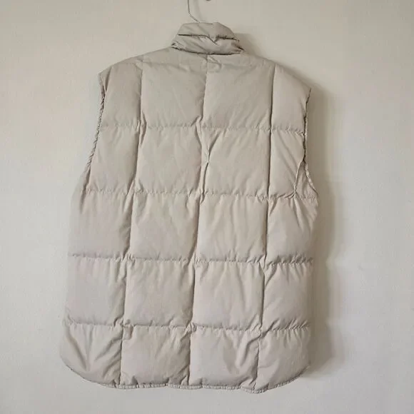 EDDIE‎ BAUER Mens Goose Down Vest Size Medium Beige Outdoor Gorpecore